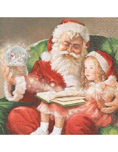 Servilleta papa noel y niña