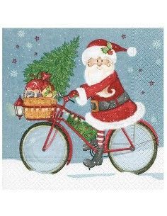 Servilleta papa noel en trineo