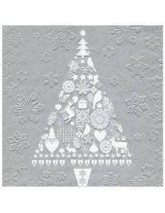 Servilleta navidad plateada