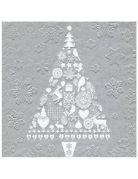 Servilleta navidad plateada