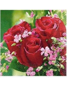 Servilleta ramo de rosas