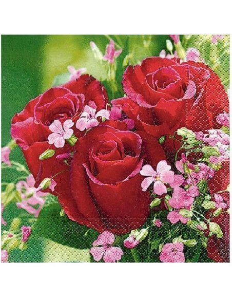 Servilleta ramo de rosas