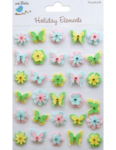 PEGATINAS PARA SCRAP SPRING GLITTER BITS