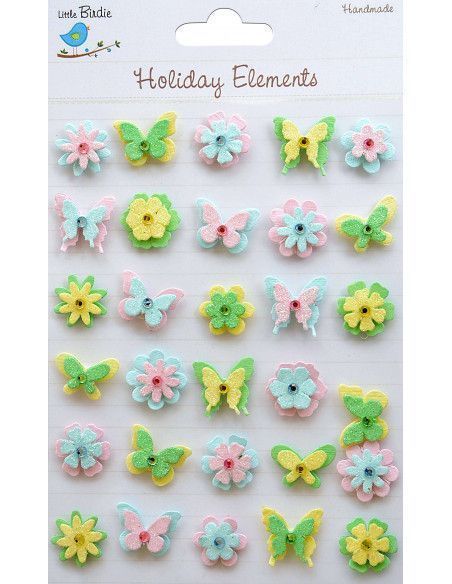 PEGATINAS PARA SCRAP SPRING GLITTER BITS