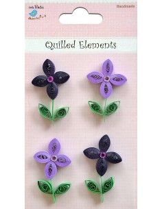 PETALS FLOWERS WITH LEAVES PURPLE 4 UNDS