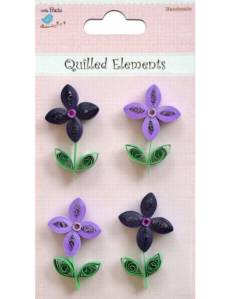 PETALS FLOWERS WITH LEAVES PURPLE 4 UNDS