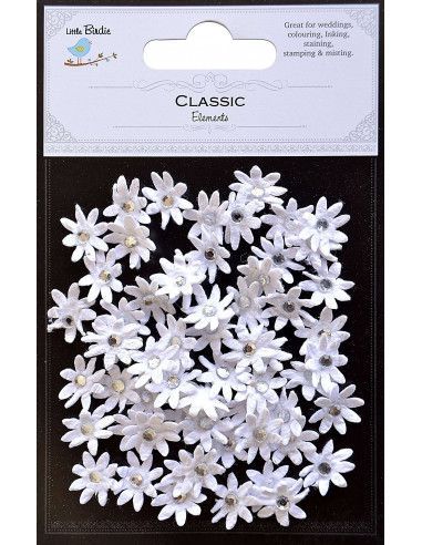 PEGATINAS PARA SCRAP MICRO FLOWERS WHITE