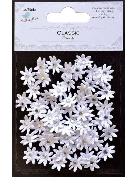 PEGATINAS PARA SCRAP MICRO FLOWERS WHITE