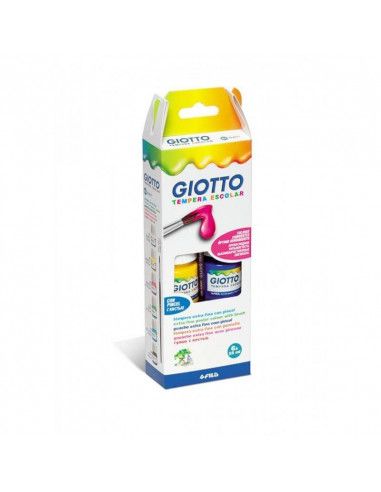 TEMPERA GIOTTO ESCOLAR SURTIDO 6 UND 25ML TEMPERA EXTRAFINA CON PINCEL COLORES SURTIDOS