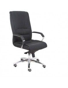 SILLÓN MODELO GINETA EN TEJIDO DE SEMIPIEL COLOR NEGRO