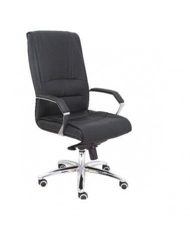 SILLÓN MODELO GINETA EN TEJIDO DE SEMIPIEL COLOR NEGRO