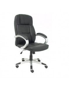 SILLÓN MODELO TOBARRA EN TEJIDO DE SEMIPIEL COLOR NEGRO