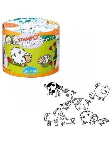SELLOS DE ESPUMA Y GOMA  STAMPOMINOS ALADINE A LA GRANJA