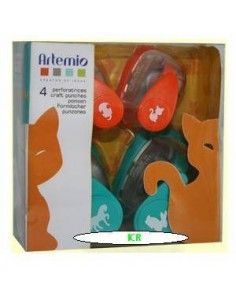 KIT DE 4 PERFORADORAS DE PAPEL ANIMALES