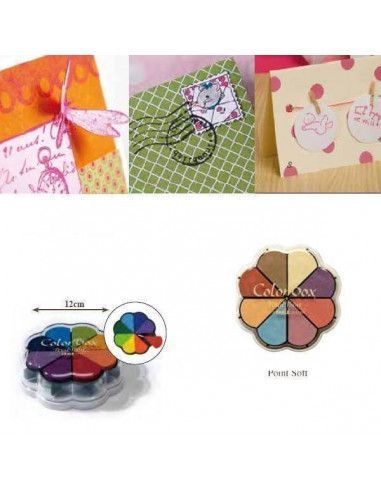 ALMOHADILLA CON TINTA FLOR DE 8 COLORES SUAVES