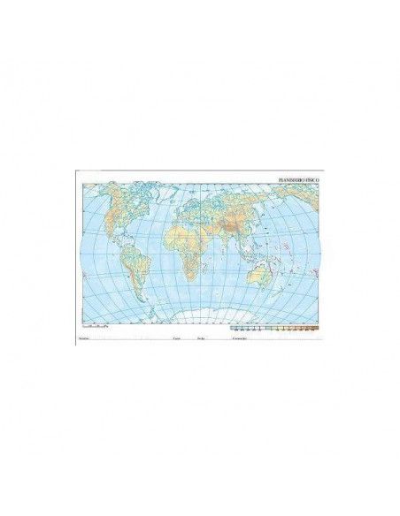 PAQUETE DE MAPAS MUDOS EN COLOR 50 MAPAS  FISICO MUNDI
