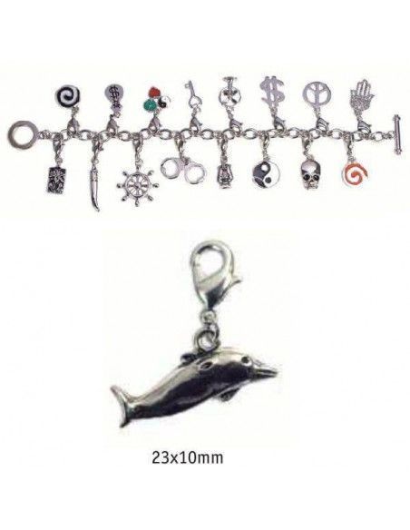 CHARMS CON CIERRE DE COLOR PLATA BLISTER 2 UND DELFIN 23X10MM