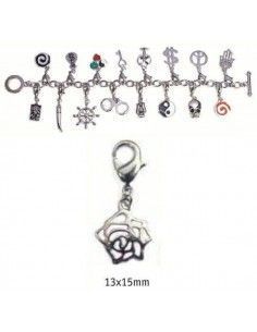 CHARMS CON CIERRE DE COLOR PLATA BLISTER 2 UND ROSA PLATA 13X15MM