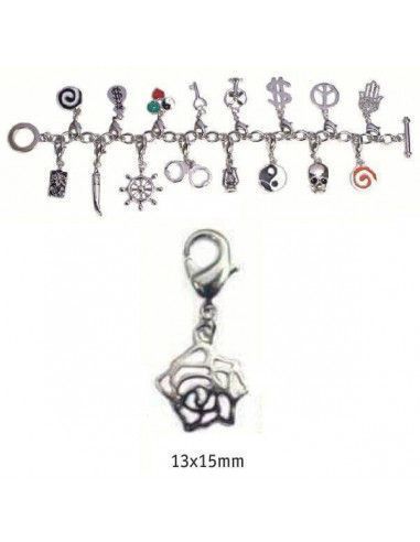 CHARMS CON CIERRE DE COLOR PLATA BLISTER 2 UND ROSA PLATA 13X15MM