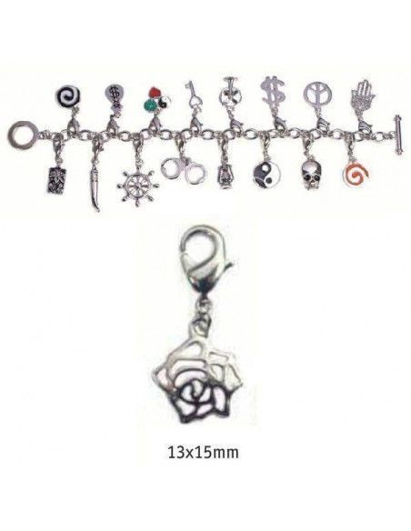 CHARMS CON CIERRE DE COLOR PLATA BLISTER 2 UND ROSA PLATA 13X15MM