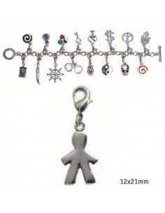 CHARMS CON CIERRE DE COLOR PLATA BLISTER 2 UND NIÑO 12X21MM