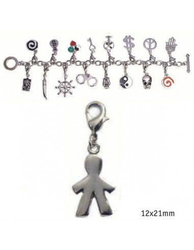CHARMS CON CIERRE DE COLOR PLATA BLISTER 2 UND NIÑO 12X21MM