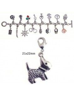 CHARMS CON CIERRE DE COLOR PLATA BLISTER 2 UND PERRITO 21X22MM