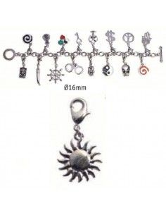 CHARMS CON CIERRE DE COLOR PLATA BLISTER 2 UND SOL Ø 16MM
