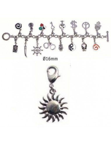 CHARMS CON CIERRE DE COLOR PLATA BLISTER 2 UND SOL Ø 16MM