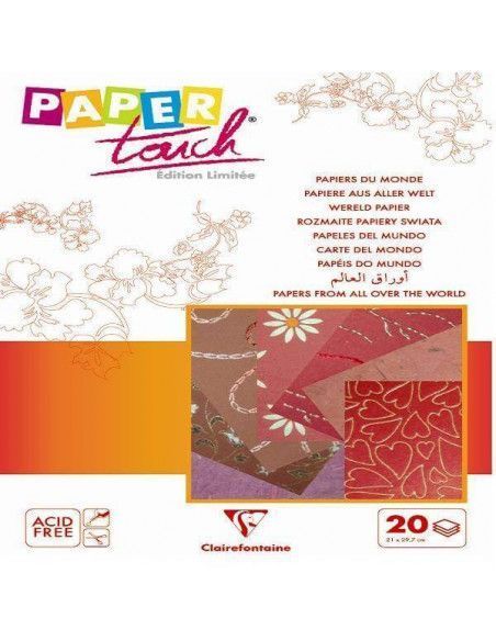 PAPELES DEL MUNDO CON DISTINTOS COLORES 20 HOJAS DE 21 X 29.7 CM ROJO
