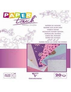PAPELES DEL MUNDO CON DISTINTOS COLORES 20 HOJAS DE 21 X 29.7 CM ROSA / VIOLETA
