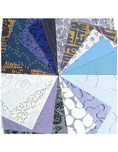 PAPELES DEL MUNDO CON DISTINTOS COLORES 20 HOJAS DE 21 X 29.7 CM AZUL