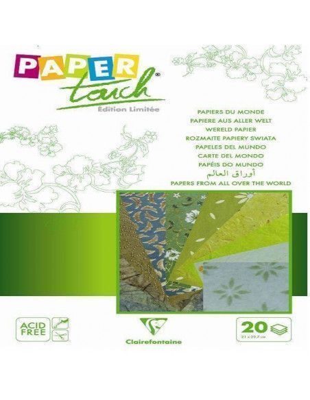 PAPELES DEL MUNDO CON DISTINTOS COLORES 20 HOJAS DE 21 X 29.7 CM VERDE