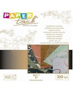 PAPELES DEL MUNDO CON DISTINTOS COLORES 20 HOJAS DE 21 X 29.7 CM MARFIL / MARRON