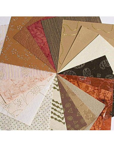LIBRETA DE PAPELES DEL MUNDO 30 X 30 CM  BLOC DE 16 HOJAS MARFIL / MARRON