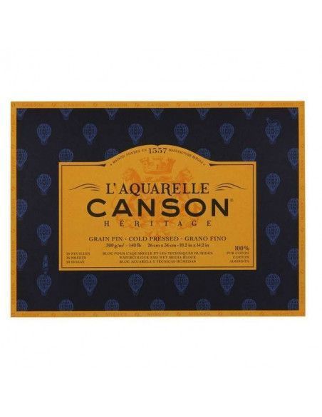 BLOC DE ACUARELAS CANSON HERITAGE 300GR 26X36CM
