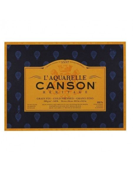BLOC DE ACUARELAS CANSON HERITAGE 300GR 23x31CM