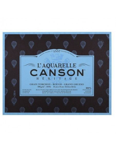 PAPELES CANSON HERITAGE PARA ACUARELAS 300GR 36x51CM