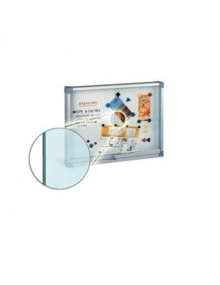 Vitrina para anuncios 80x100 cm superficie metálica blanca Faibo