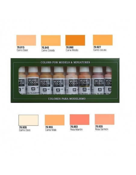 MODEL COLOR SET COLORES PIEL 8 BOTES