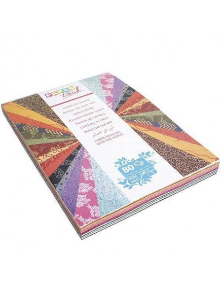BLOC PAPELES DEL MUNDO PAPEL TOUCH PARA SCRAPBOOKING 21X29.7CM.