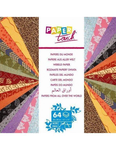 BLOC PAPELES DEL MUNDO PAPEL TOUCH PARA SCRAPBOOKING 30X30CM.