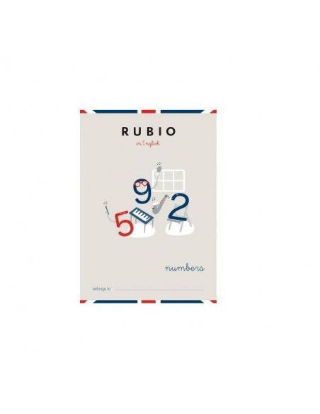 CUADERNO DE INGLES DE RUBIO CON LA TEMÁTICA DE LOS NÚMEROS.