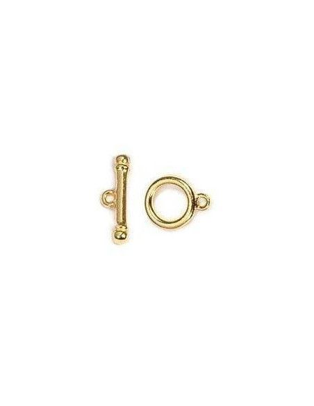 FORNITURA DE CIERRE ARO Y TABLILLA PARA BISUTERIA DE CHAPA 14MM BOLSA DE 2 UND COLOR DORADO