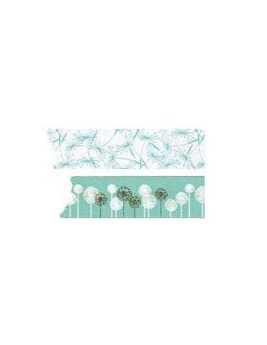 CINTA ADHESIVA DE PAPEL WASHI PACK DE 2 UNIDADES 1.5X100CM MODELO DANDELION