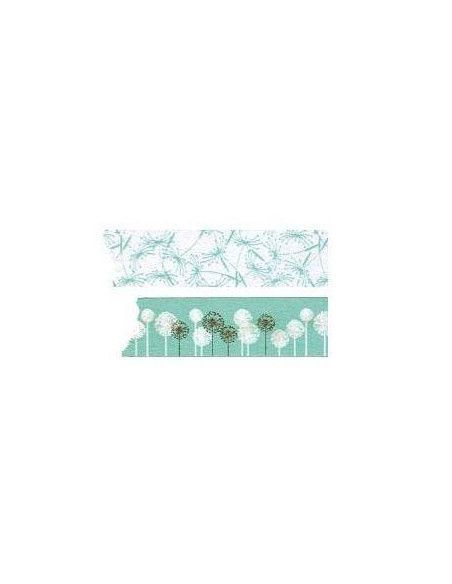 CINTA ADHESIVA DE PAPEL WASHI PACK DE 2 UNIDADES 1.5X100CM MODELO DANDELION