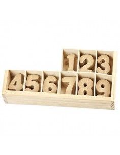 NUMEROS DE CARTON PRENSADO EN FORMA DE MADERA PARA FORRAR 4 CM Nº1