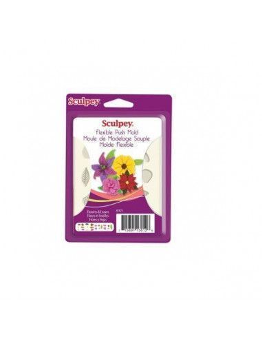 MOLDE FLEXIBLE FLOR Y HOJA