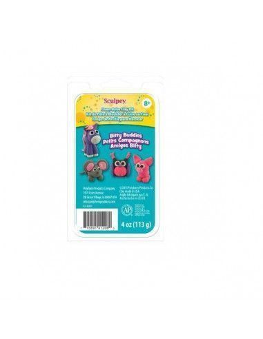 GOMAS DE BORRAR DE ARCILLA SCULPEY SET DE 4 ARCILLAS AMIGOS BITTY