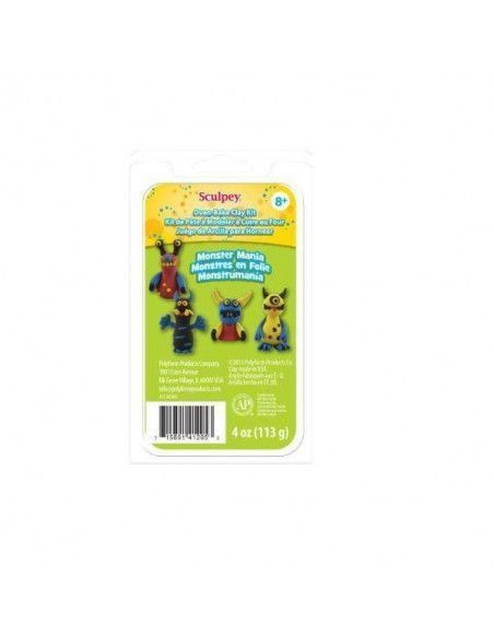 GOMAS DE BORRAR DE ARCILLA SCULPEY SET DE 4 ARCILLAS MONSTRUMANIA